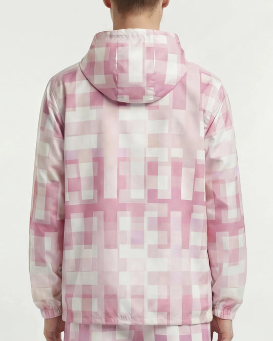 Blush Grid Windbreaker