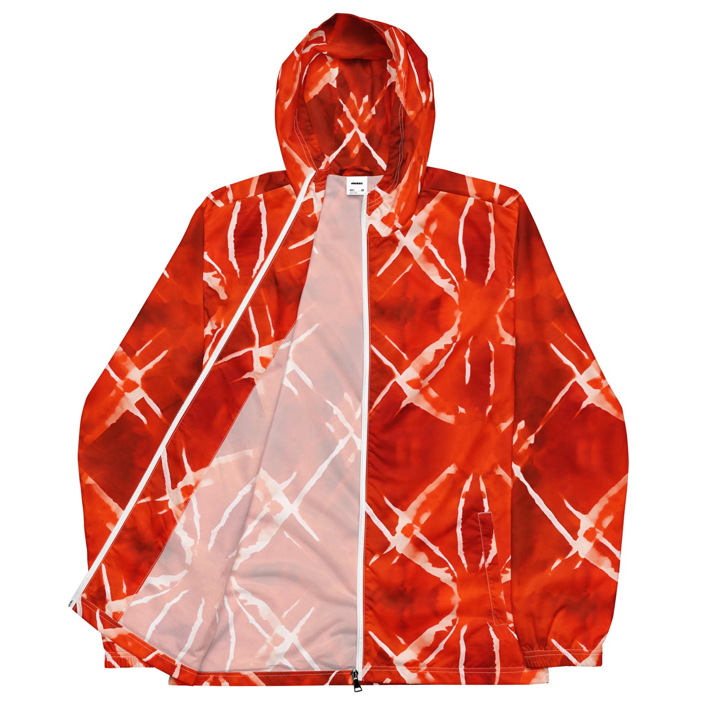 Crimson Grid – Abstract Fire Windbreaker | Windbreaker Drop 01 - #49