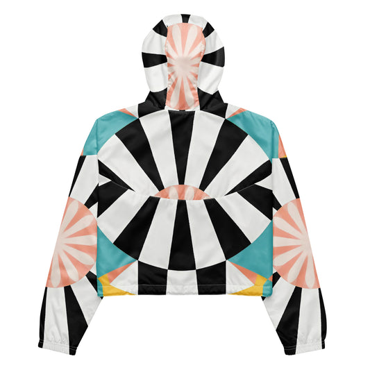 Hypnotic Mirage – Optical Illusion Cropped Windbreaker | Cropped Windbreaker Drop 01 - #17