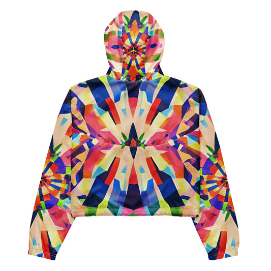 Prism Burst – Kaleidoscope Geometry Cropped Windbreaker | Drop 01 - #39
