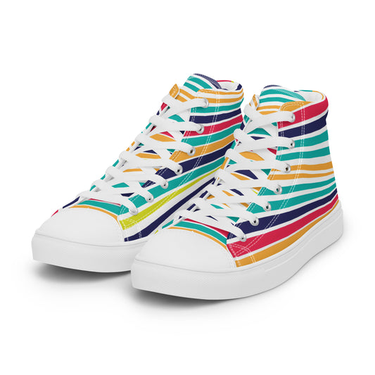 Island Lines – Rainbow Stripe Canvas High-Tops | Women’s High Top Drop 01 – #46