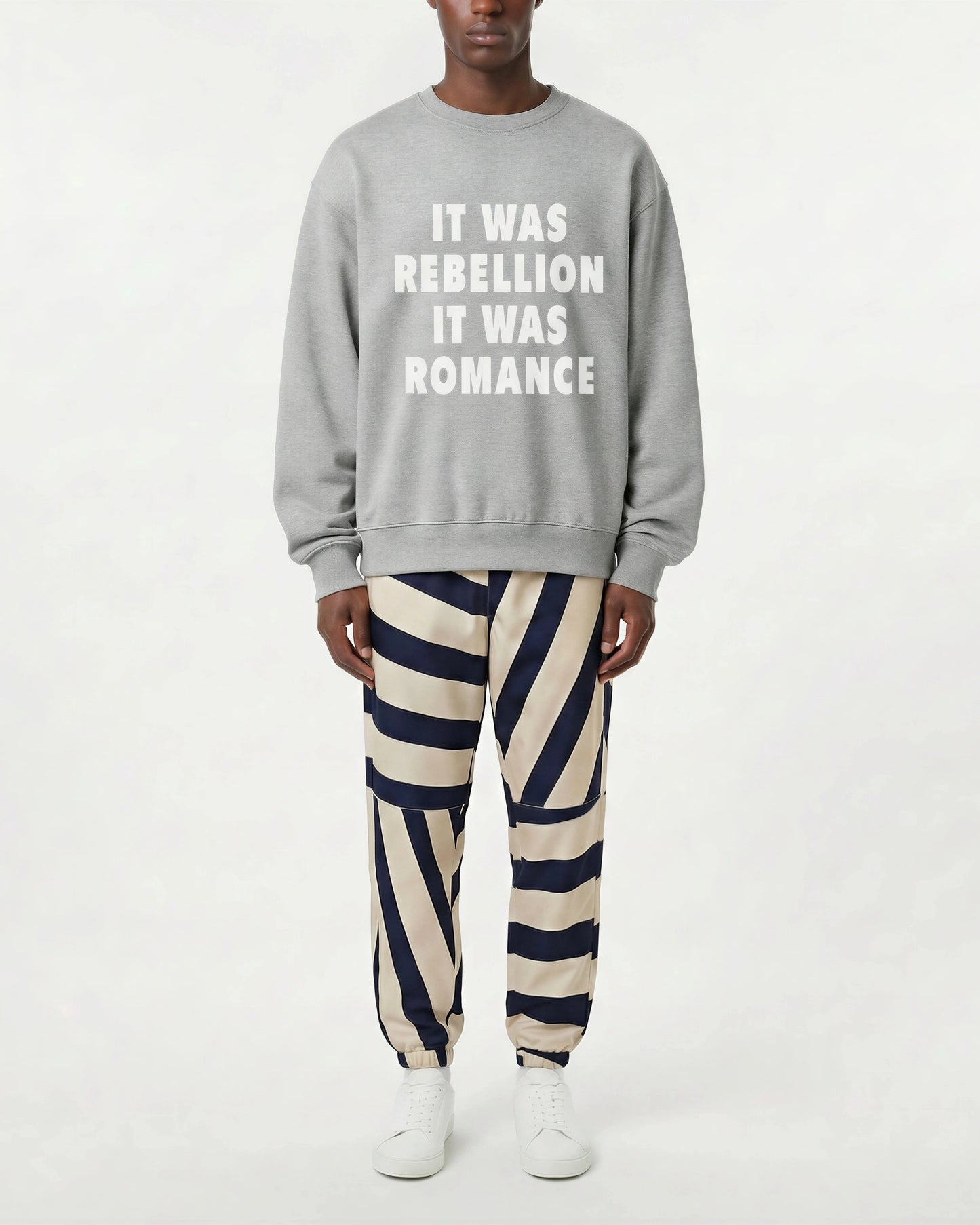 Navy & Sand Geometry Track Pants