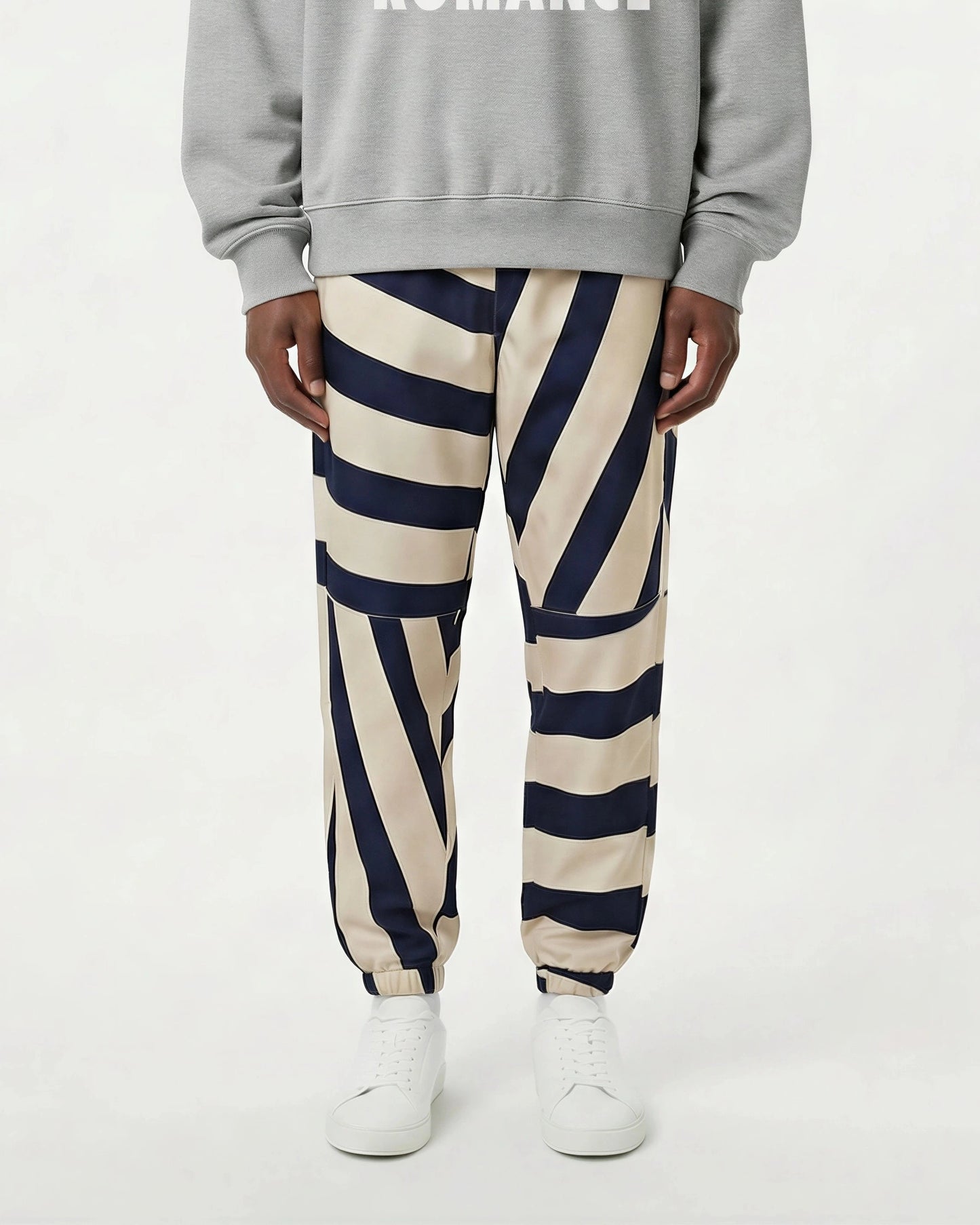 Navy & Sand Geometry Track Pants