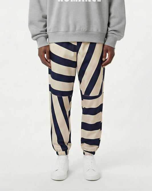 Navy & Sand Geometry Track Pants