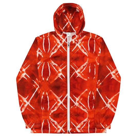 Crimson Grid – Abstract Fire Windbreaker | Windbreaker Drop 01 - #49