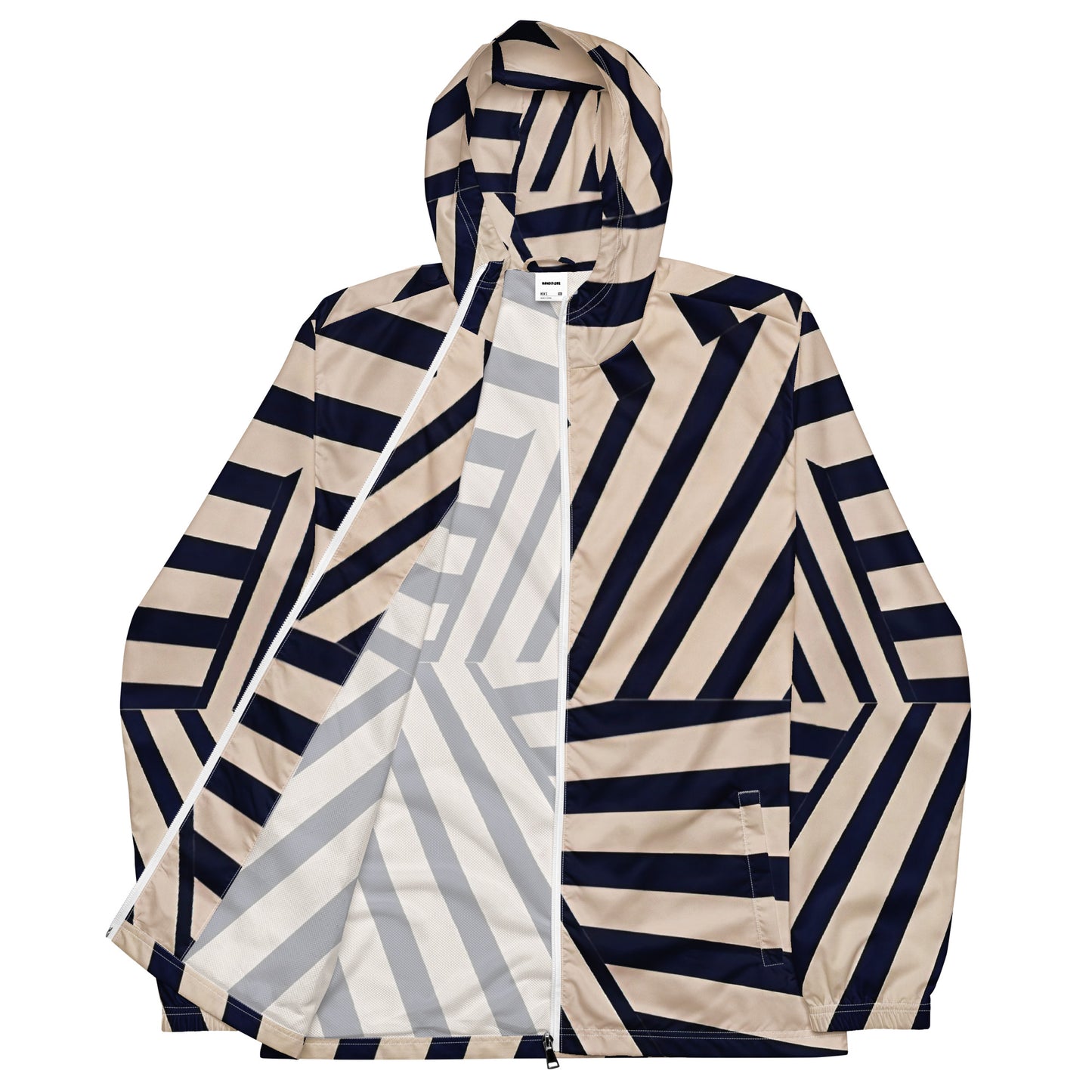 Meridian Stripe – Navy & Sand Geometry Windbreaker | Windbreaker Drop 01 - #19