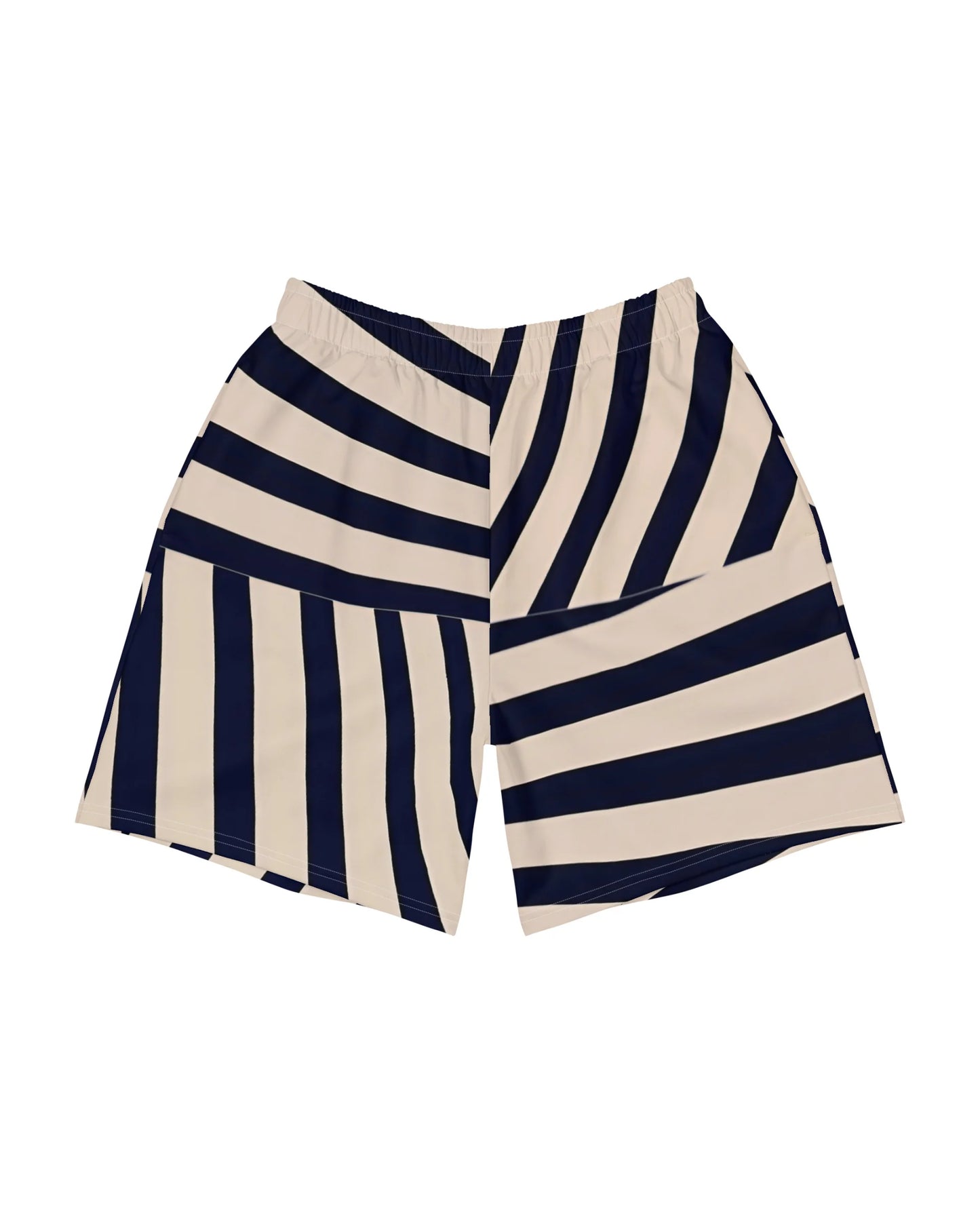 Meridian Stripe – Navy & Sand Geometry Shorts