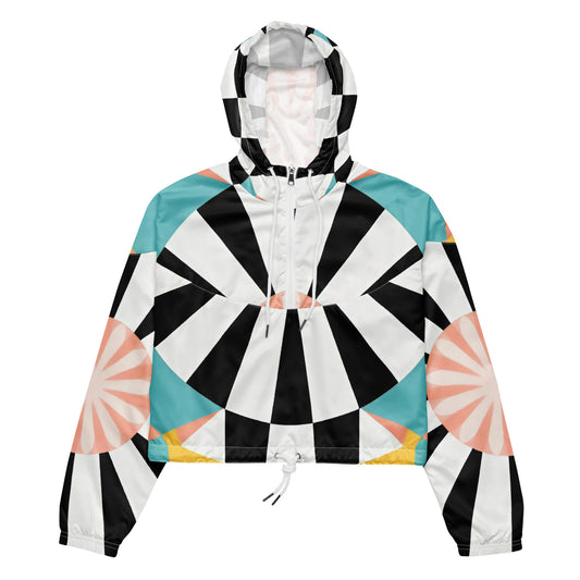 Hypnotic Mirage – Optical Illusion Cropped Windbreaker | Cropped Windbreaker Drop 01 - #17