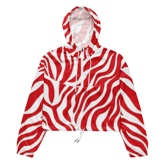 Crimson Striker – Red Zebra Cropped Windbreaker | Cropped Windbreaker Drop 01 - #12