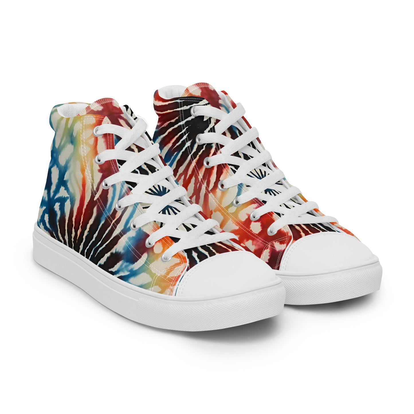 Spiral Melt – Psychedelic Tie Dye Canvas High-Tops | Men’s High Top Drop 01 – #13