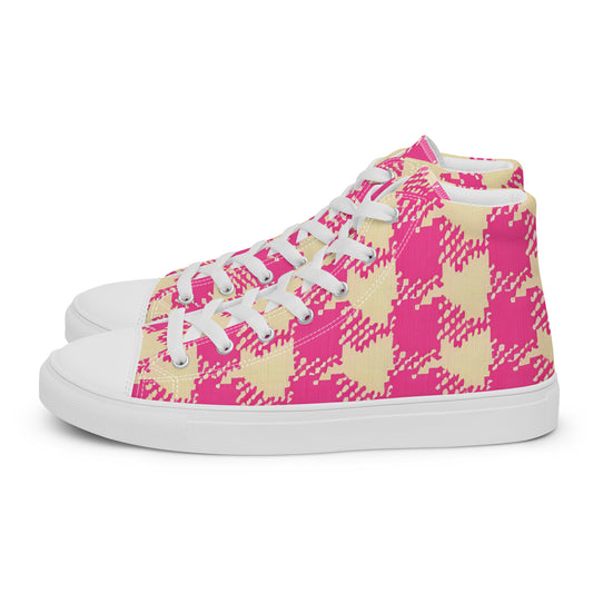 Peony Check – Retro Gingham Punk Sneakers | Women’s High Top Drop 01 – #25