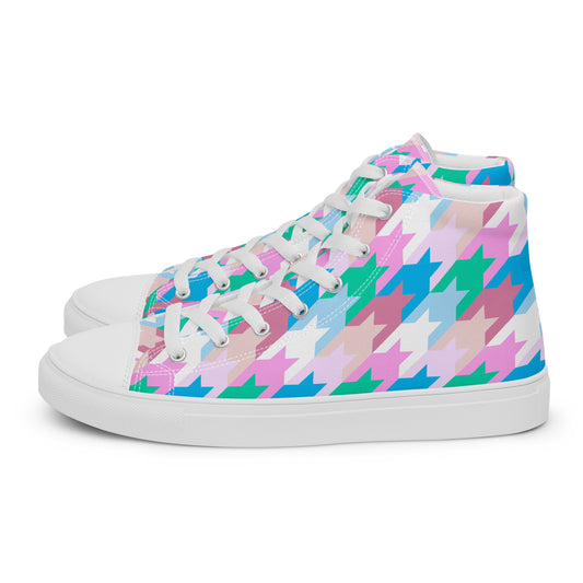 Candy Static – Glitchcore Houndstooth High-Tops | Women’s High Top Drop 01 – #26