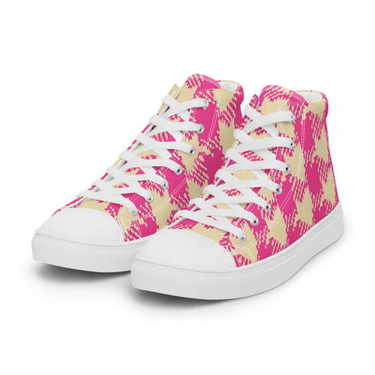 Peony Check – Retro Gingham Punk Sneakers | Women’s High Top Drop 01 – #25