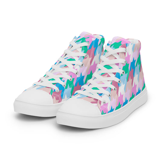 Candy Static – Glitchcore Houndstooth High-Tops | Women’s High Top Drop 01 – #26